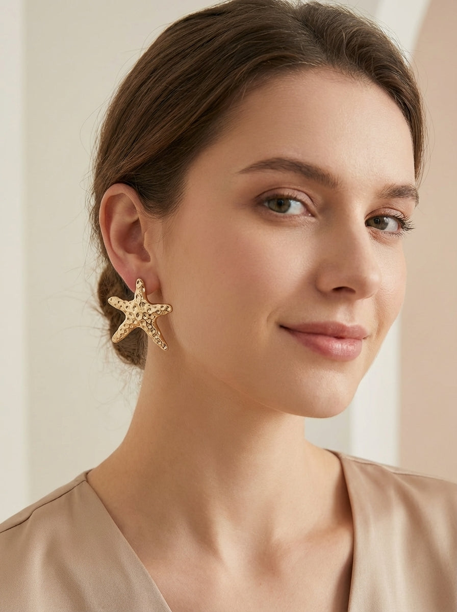 Aretes En Estrella Dorados Elegantes ✨