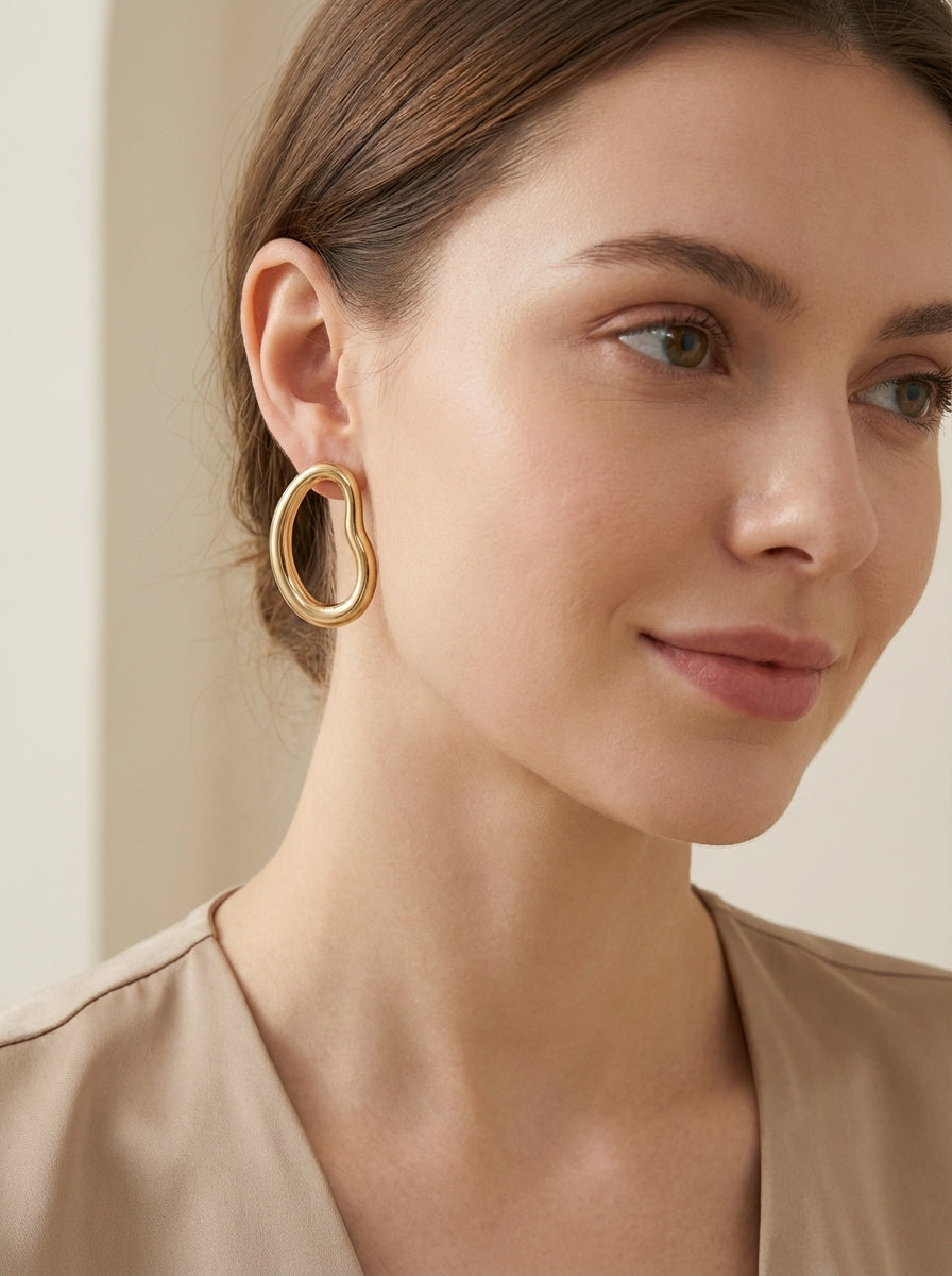 Maxi Aretes Dorados Elegantes