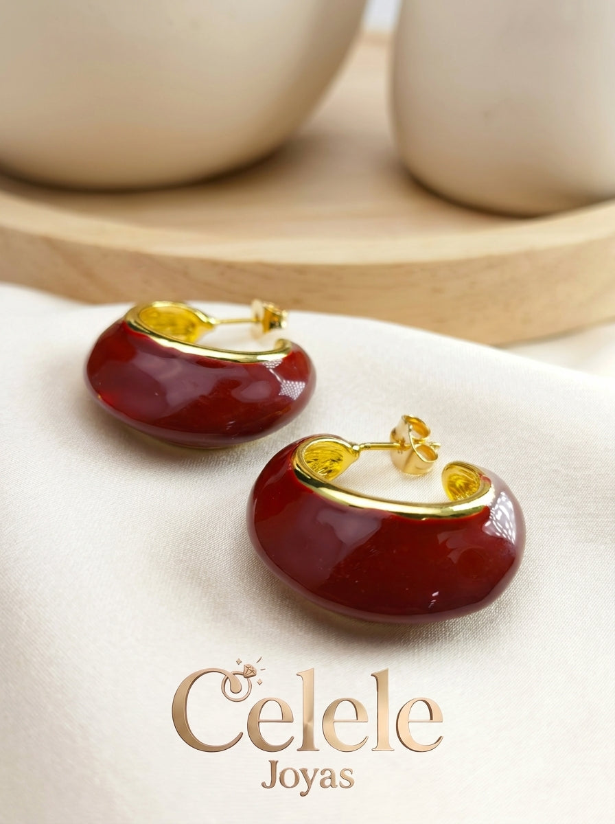 💎 Candongas Esmaltadas Elegantes para Mujer | Acabado Dorado Premium