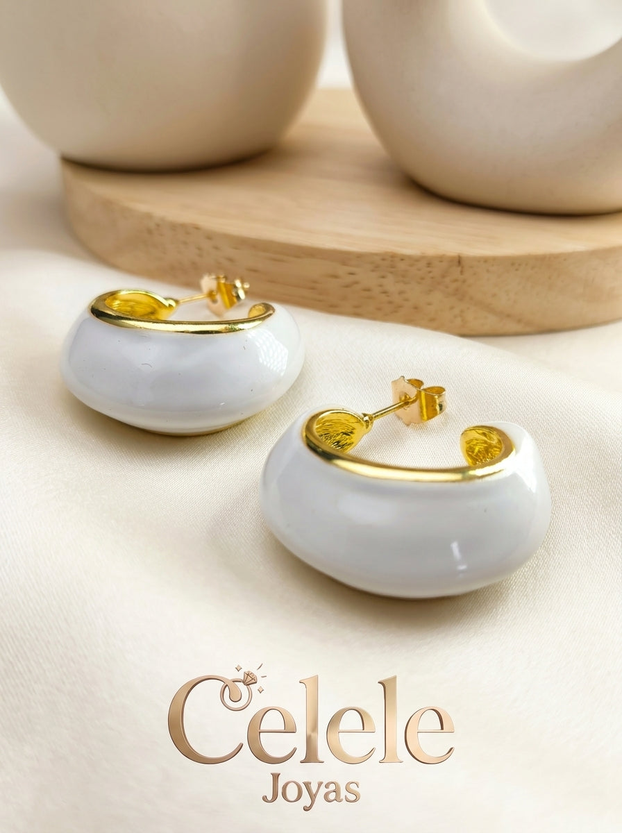 💎 Candongas Esmaltadas Elegantes para Mujer | Acabado Dorado Premium