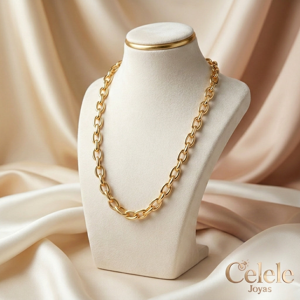 Collares de Cadena Gruesa en Rodio | Elegancia Premium Antialérgica