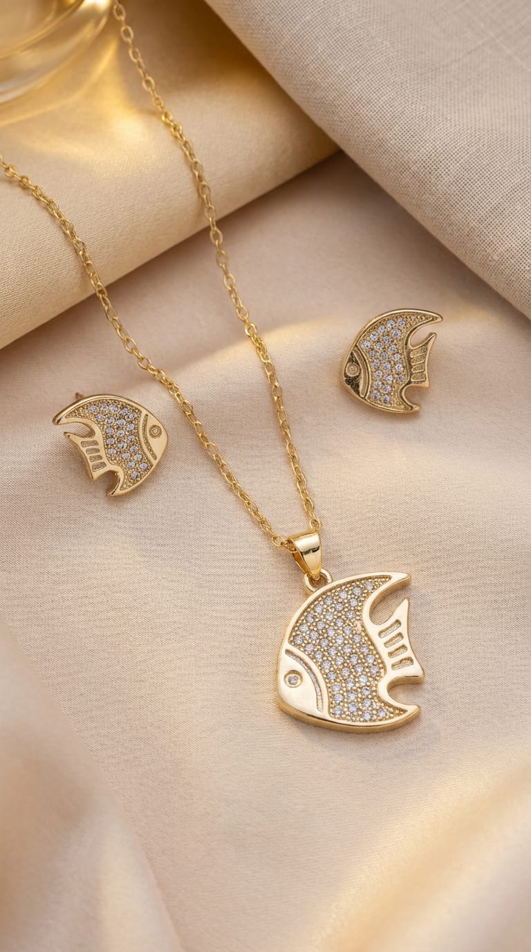 Juego de Aretes y Collar en Rodio – Diseño Elegante⭐