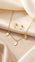Juego de Aretes y Collar en Rodio – Diseño Elegante⭐