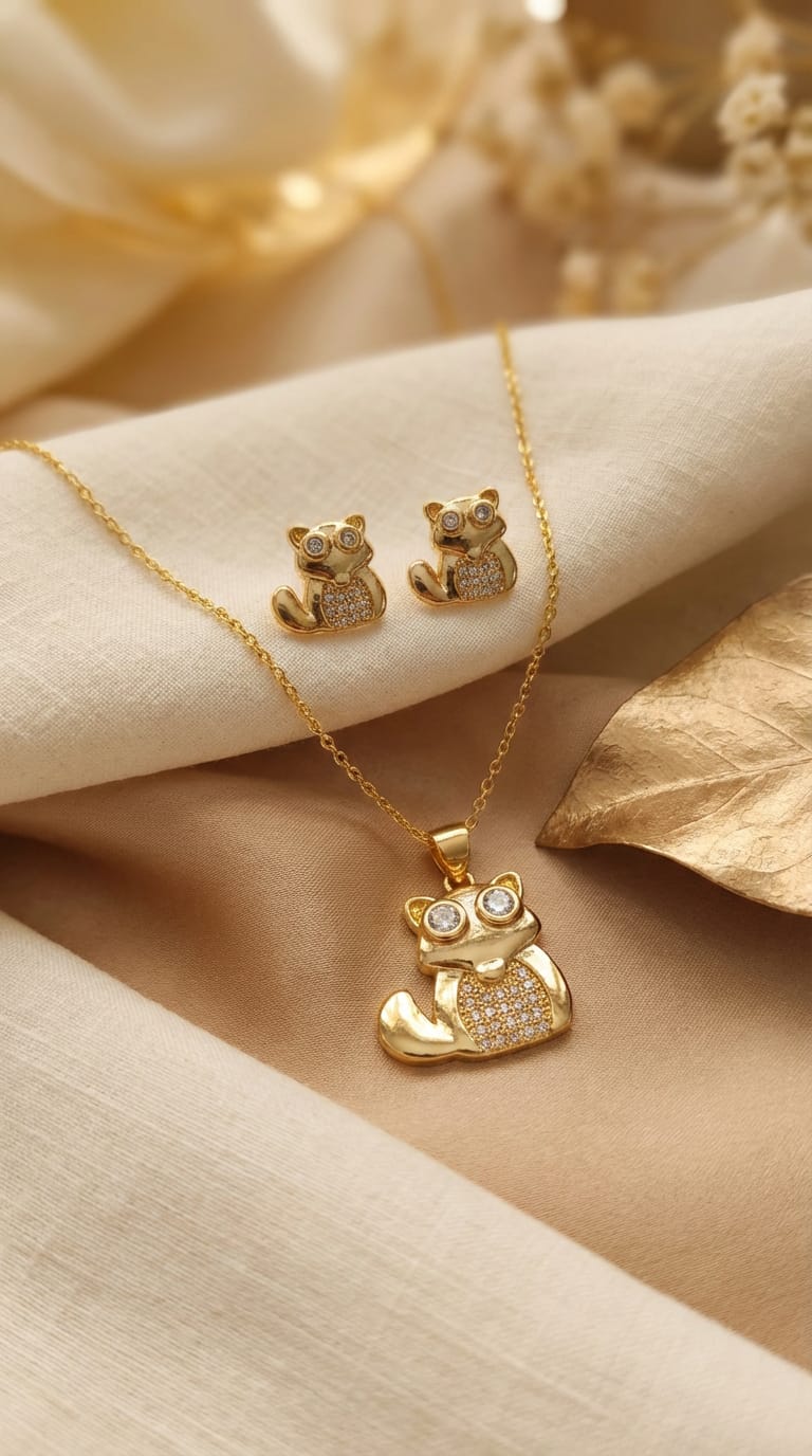 Juego de Aretes y Collar en Rodio – Diseño Elegante⭐