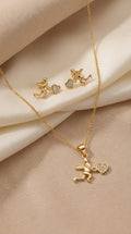 Juego de Aretes y Collar en Rodio – Diseño Elegante⭐