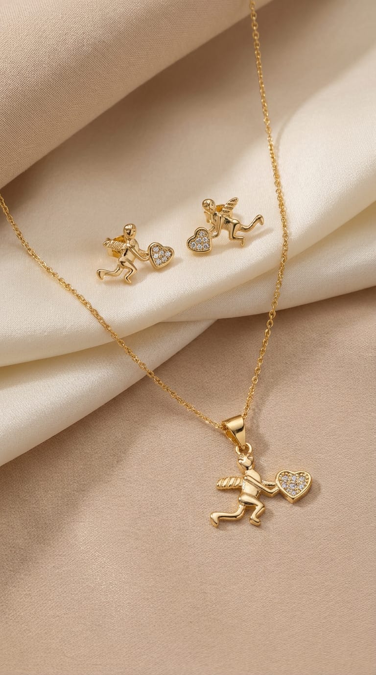Juego de Aretes y Collar en Rodio – Diseño Elegante⭐