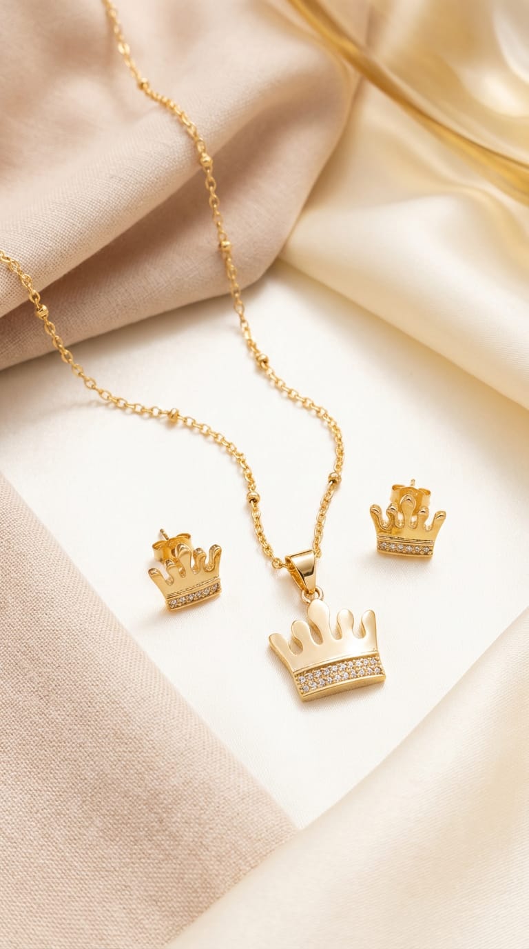 Juego de Aretes y Collar en Rodio – Diseño Elegante⭐