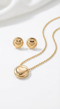 Juego de Aretes y Collar en Rodio – Diseño Elegante Minimalista
