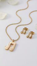 Juego de Aretes y Collar en Rodio – Diseño Elegante Minimalista