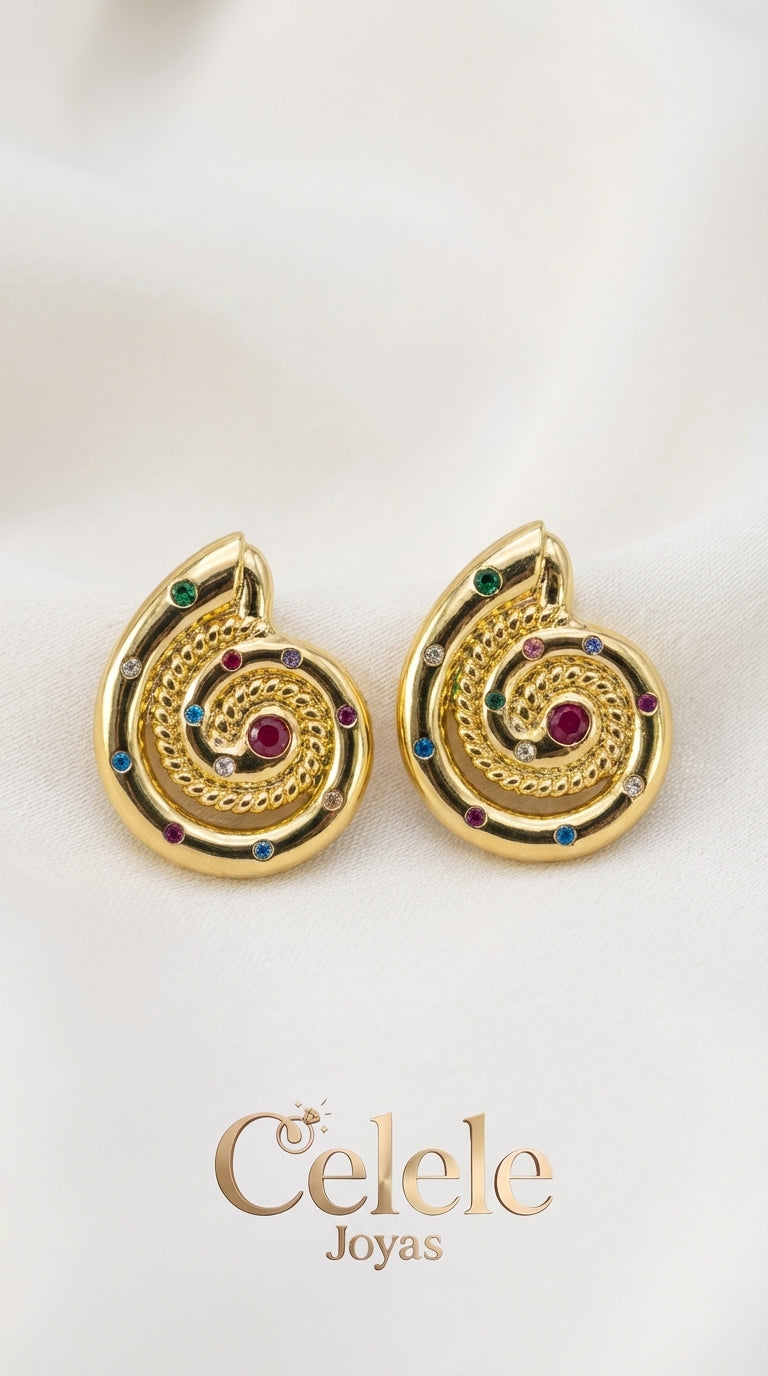 Topos Caracol Dorado Minimalista 💛