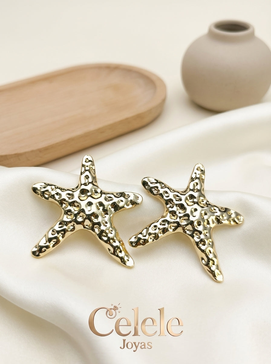 Aretes En Estrella Dorados Elegantes ✨