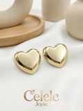 Aretes De Corazón  Dorados Elegantes ✨