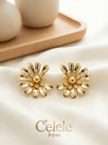 Aretes En Flor Dorados Elegantes ✨