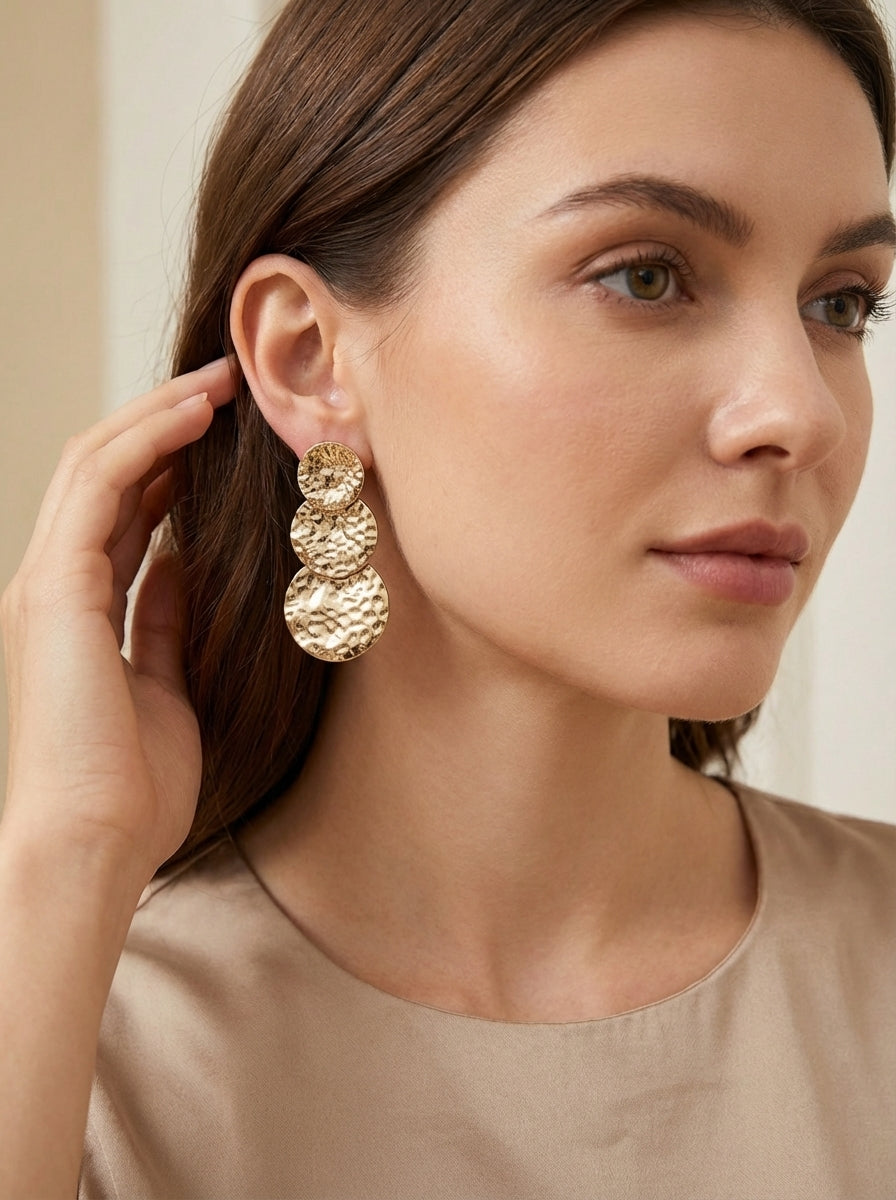 Maxi aretes Largos Dorados Elegantes ✨