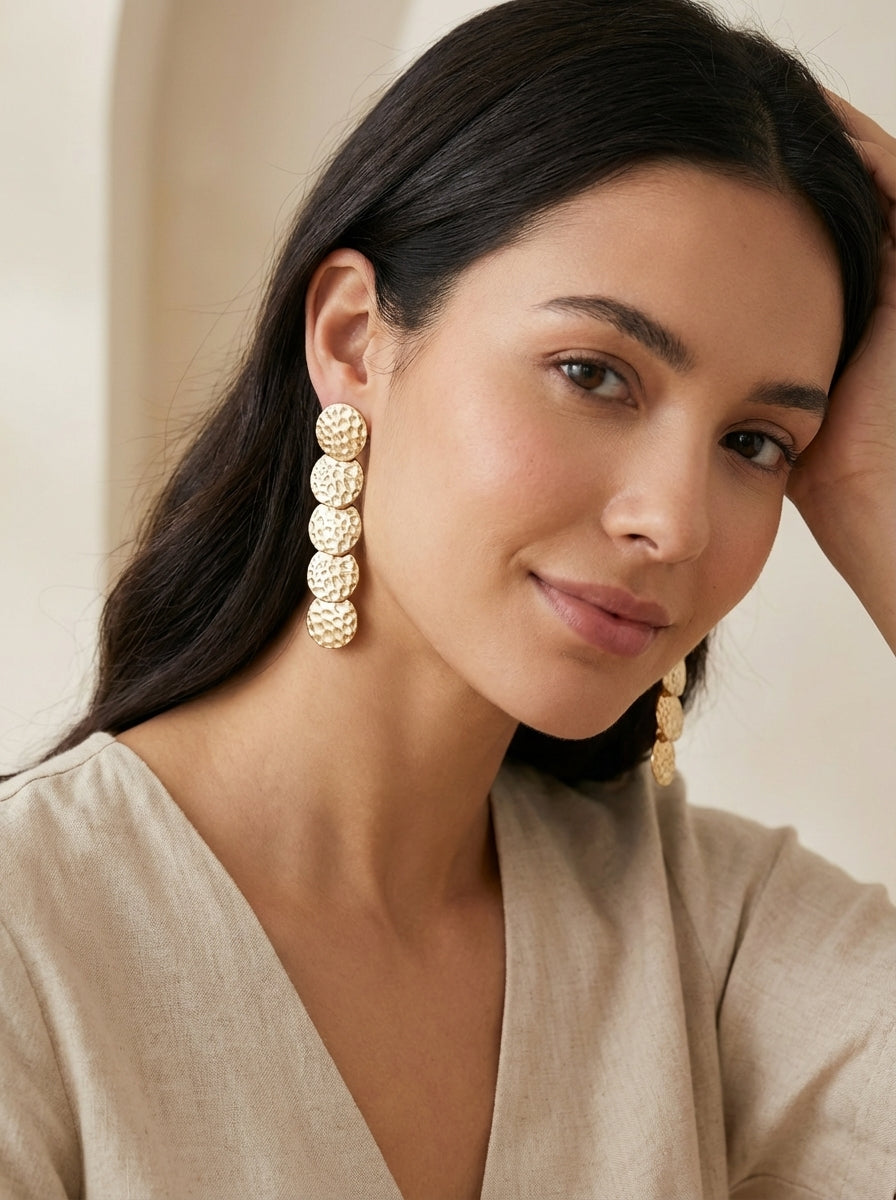 Maxi aretes Largos Dorados Elegantes ✨