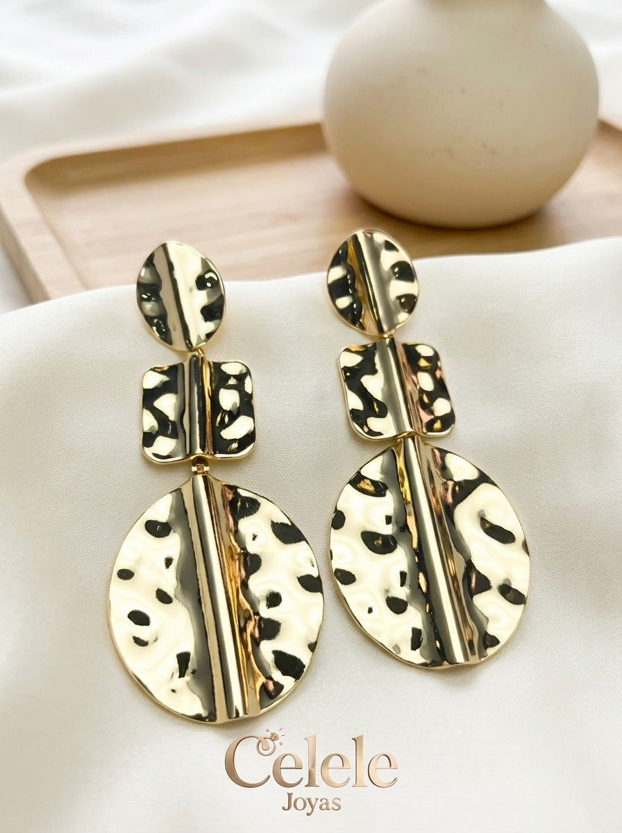 Maxi aretes Largos Dorados Elegantes ✨