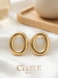 Maxi aretes Ovalo Dorados Elegantes ✨