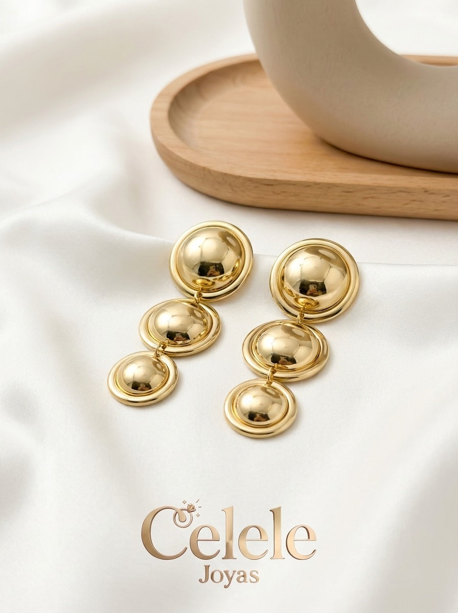 Maxi aretes Largos Dorados Elegantes ✨