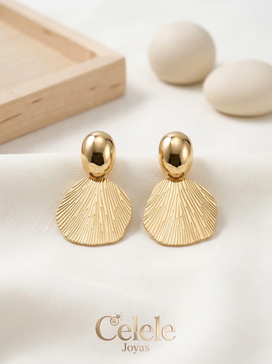 Topos Conchas Doradas Minimalista 💛