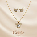 Set Collar + Aretes En Rodio