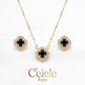 Set Collar + Aretes En Rodio