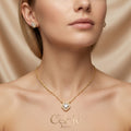 Set Collar + Aretes En Rodio